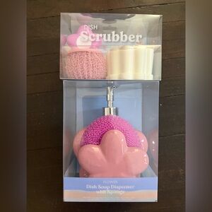 Pink Flower Bath Scrubber Set